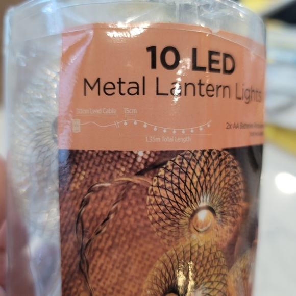 NEW 10 LED Metal Lantern Lights Battery Operated - Picture 4 of 6
